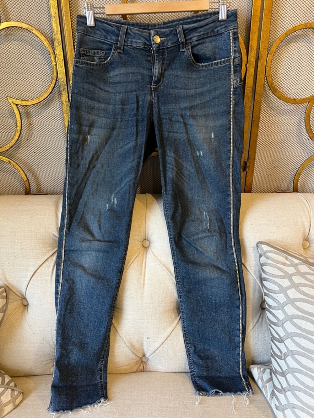 Liu Jo Dark Blue Skinny Jeans with Metallic Side Trim
